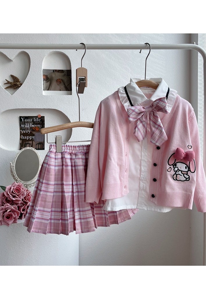 Girls' Western Bow College Style Three Piece Set