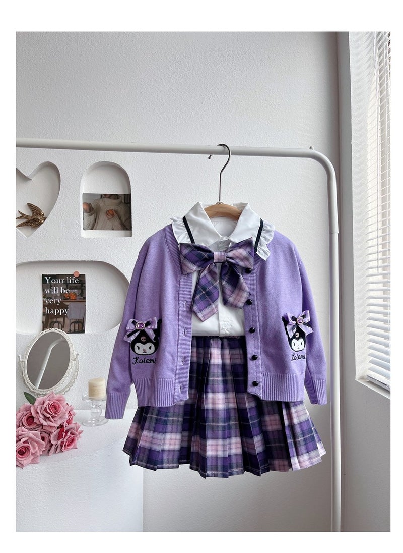 Girls' Western Bow College Style Three Piece Set