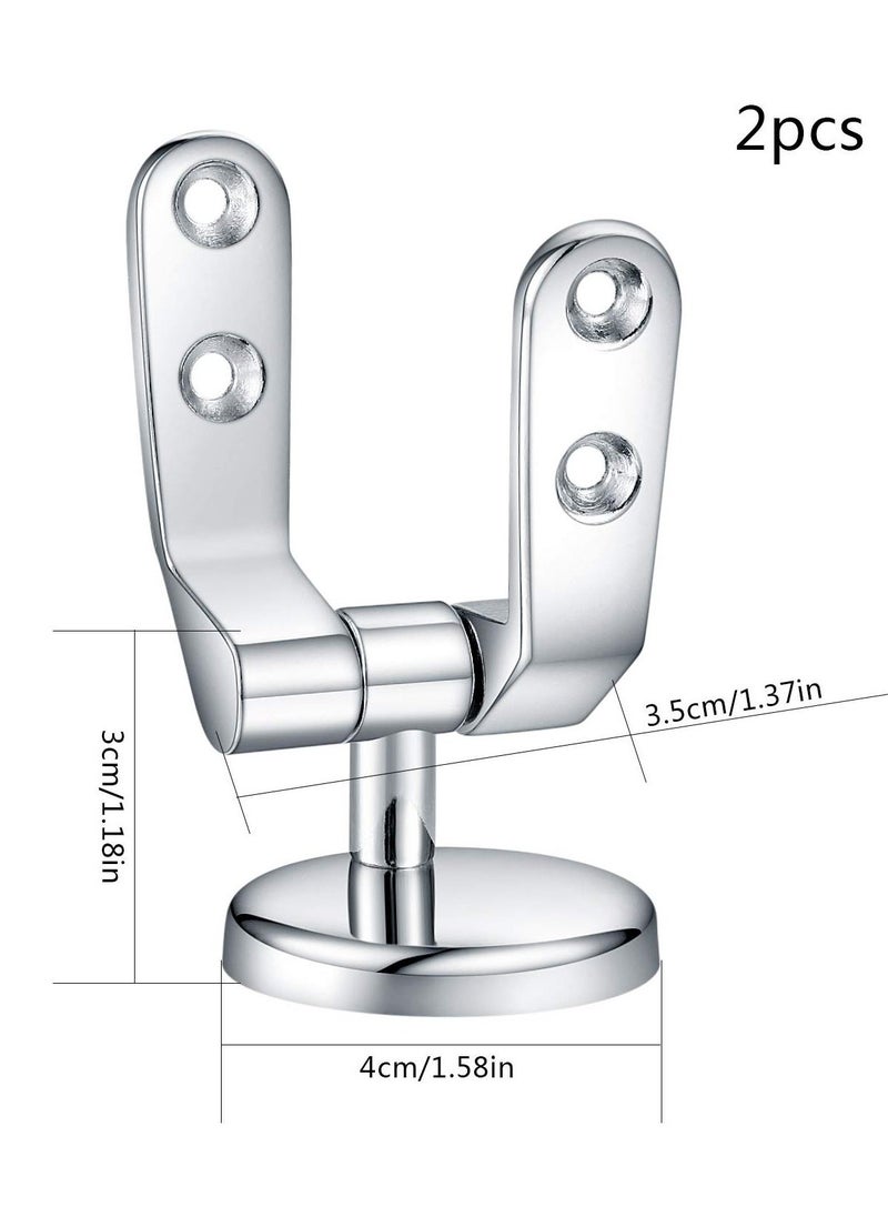 Toilet Seat Hinges Replacement, Chrome Finished Toilet Seat Hinge Fixings, Toilet Seat Hardware for Installing Fixed Toilet Seat Parts -Zinc Alloy Material (2 Pcs)