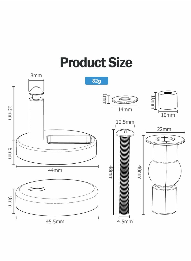 Toilet Seat Hinges Top Fixings,2 Pcs Quick Release Toilet Seat Fixings Universal Toilet Seat Hinge Fittings for WC Toilet Blind Holes