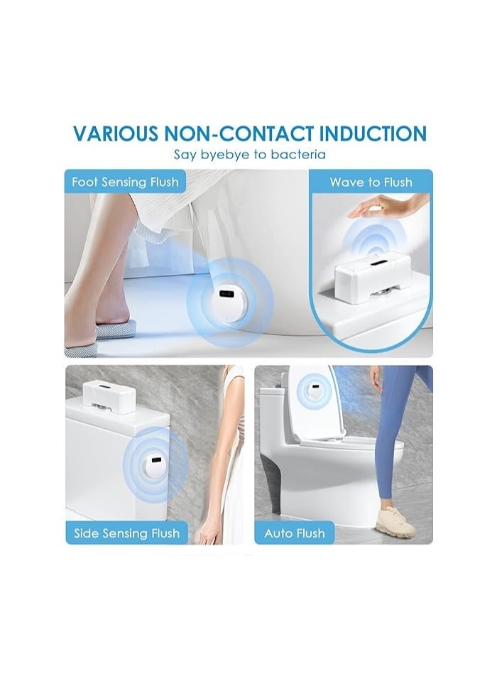 Automatic Toilet Flusher, Upgraded Touchless Toilet Flush Kit, Toilet Flusher Replacement Kit, for Most Homes and Public Toilets with Infrared Sensor, Rechargeable USB Charging and IPX6 Waterproof