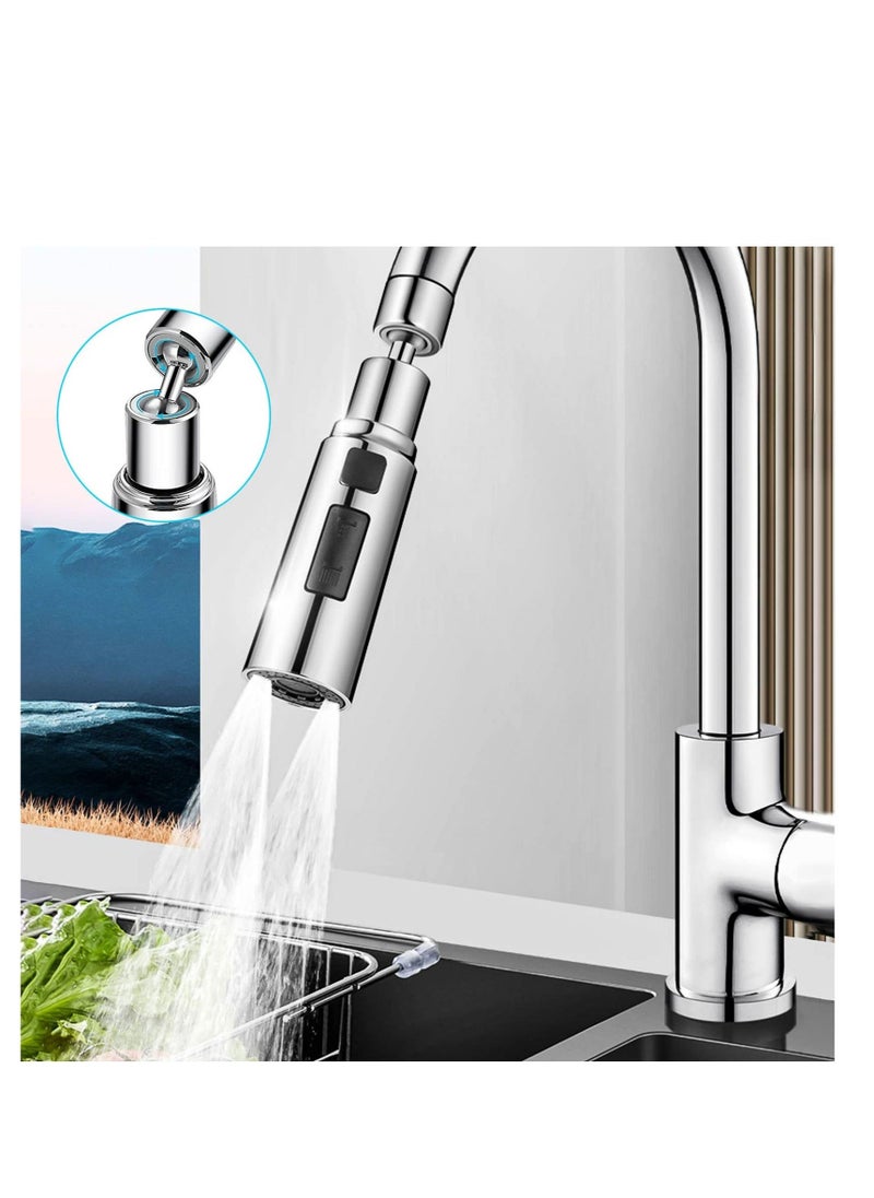 Kitchen Tap Spray Head, Kitchen Sink Tap Spray, 360° Swivel Spout FM22M24, Faucet Extender for Kitchen Sink, 3 Modes Tap Adapter Accessories