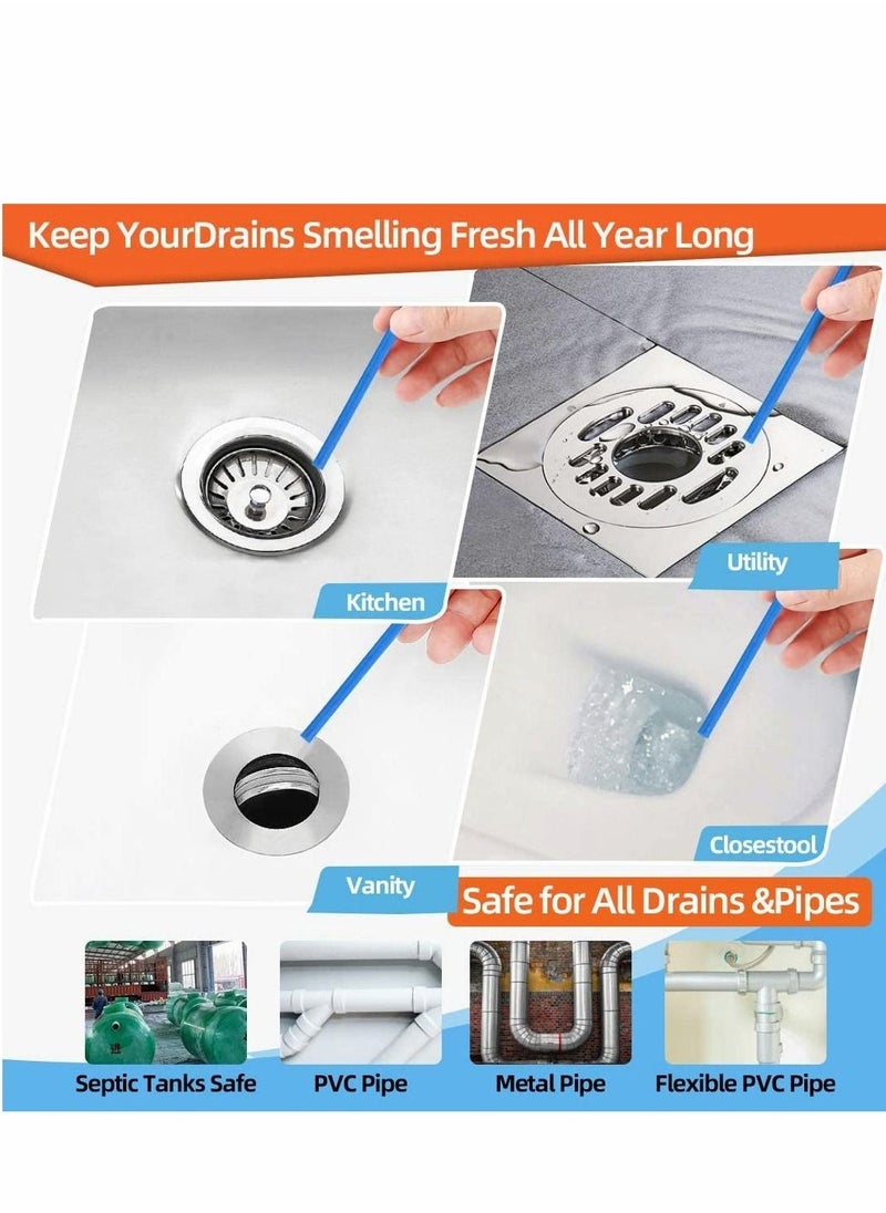 Drain Cleaner Stick, 48Pcs Drain Sticks Deodorizer, Bathroom Sink Drain Cleaning Tool, for Kitchen Shower Bathroom, Toilet, Sink Freshener