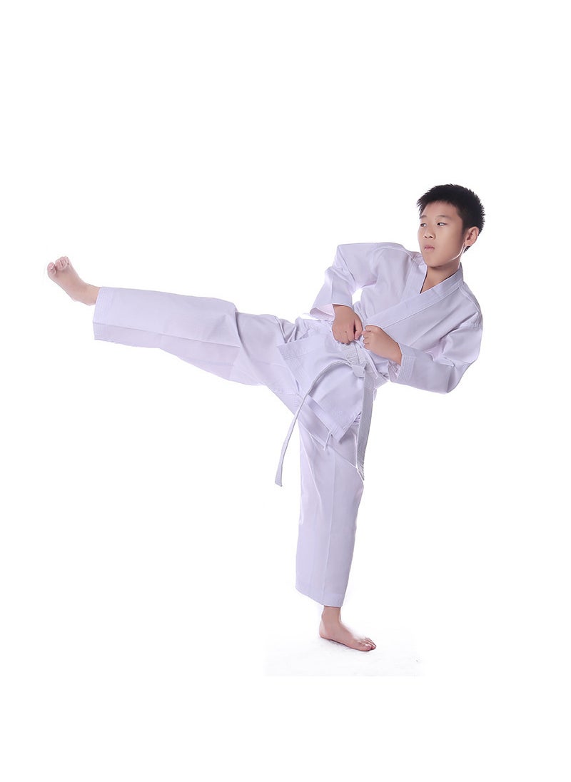 Thickened Cotton Karate Uniform For Kids  Adults White