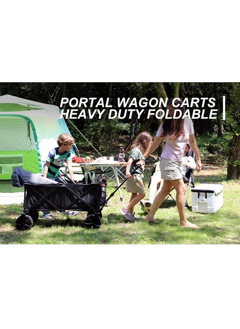 Folding Cart, Foldable Camping Cart, ultifunctional Outdoor Travel Cart, Shopping Cart, Large-Capacity Grocery Cart, Suitable For Garden Outdoor Sports Camping Picnic