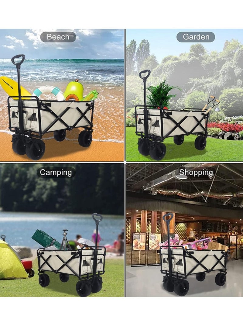 Folding Cart Foldable Camping Cart ultifunctional Outdoor Travel Cart Shopping Cart Large-Capacity Grocery Cart Suitable For Garden Outdoor Sports Camping Picnic