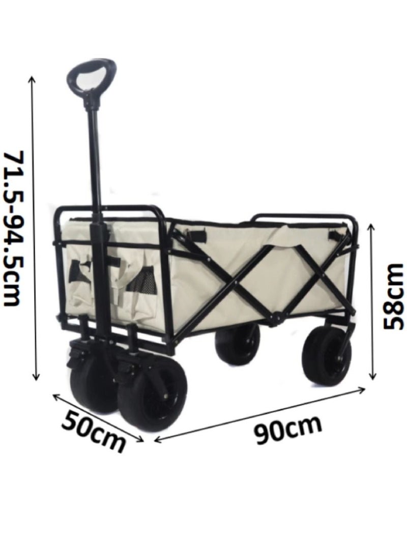 Folding Cart Foldable Camping Cart ultifunctional Outdoor Travel Cart Shopping Cart Large-Capacity Grocery Cart Suitable For Garden Outdoor Sports Camping Picnic