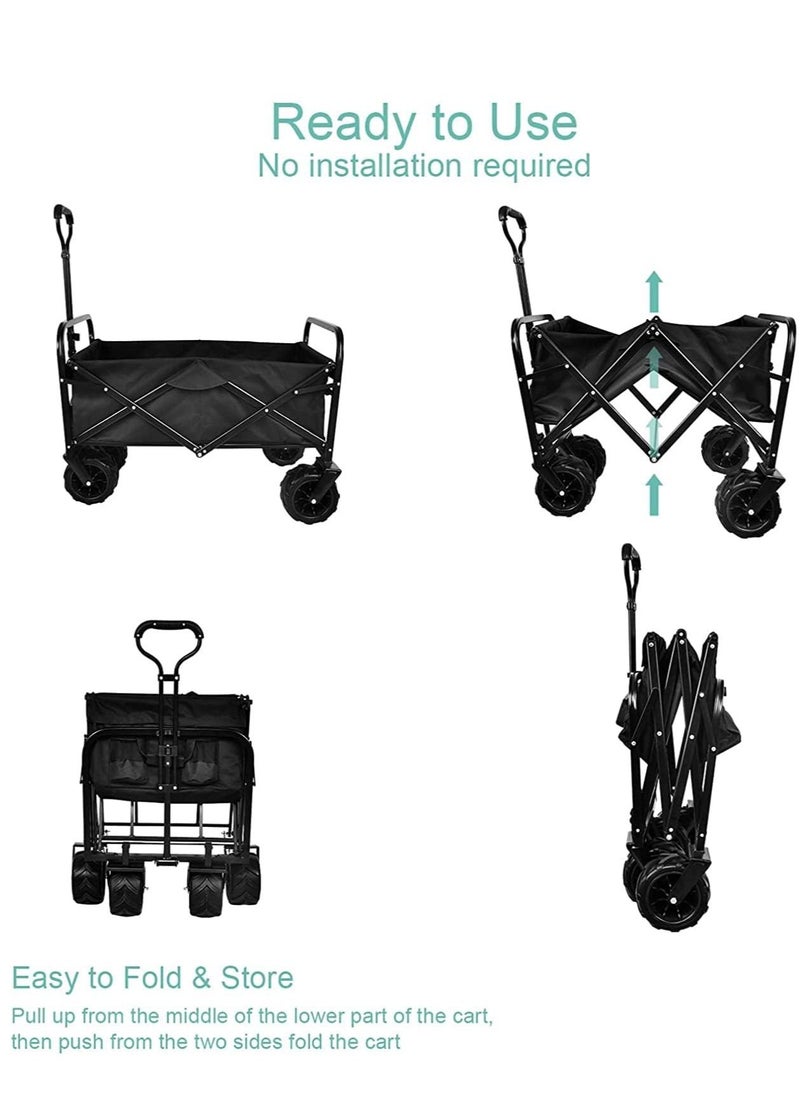 Folding Cart Foldable Camping Cart ultifunctional Outdoor Travel Cart Shopping Cart Large-Capacity Grocery Cart Suitable For Garden Outdoor Sports Camping Picnic