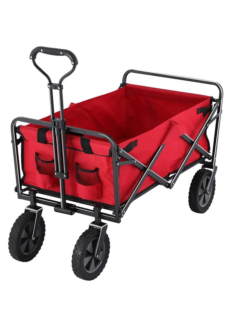 BOSS LIFESTYLE High-Capacity Outdoor Wagon with Adjustable Handle and Rotating Wheels