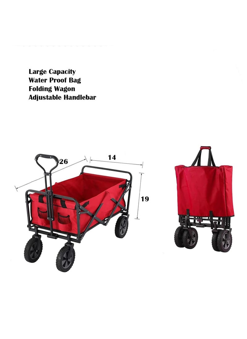 BOSS LIFESTYLE High-Capacity Outdoor Wagon with Adjustable Handle and Rotating Wheels