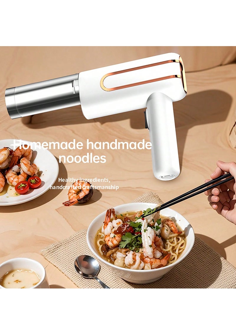 Electric Pasta Makers, Electric Pasta Maker Gun, Handheld Electric Pasta Maker Chinese Noodles Maker Cordless Pasta Machine Spaghetti Making Machine- White, Homemade Spaghetti Machine