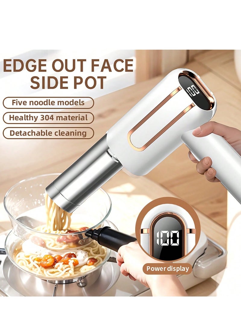 Electric Pasta Makers, Electric Pasta Maker Gun, Handheld Electric Pasta Maker Chinese Noodles Maker Cordless Pasta Machine Spaghetti Making Machine- White, Homemade Spaghetti Machine