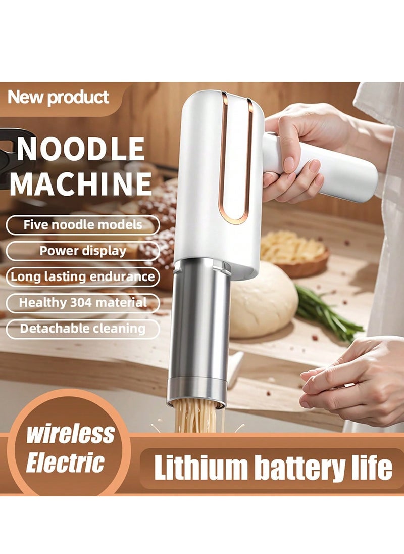 Electric Pasta Makers, Electric Pasta Maker Gun, Handheld Electric Pasta Maker Chinese Noodles Maker Cordless Pasta Machine Spaghetti Making Machine- White, Homemade Spaghetti Machine