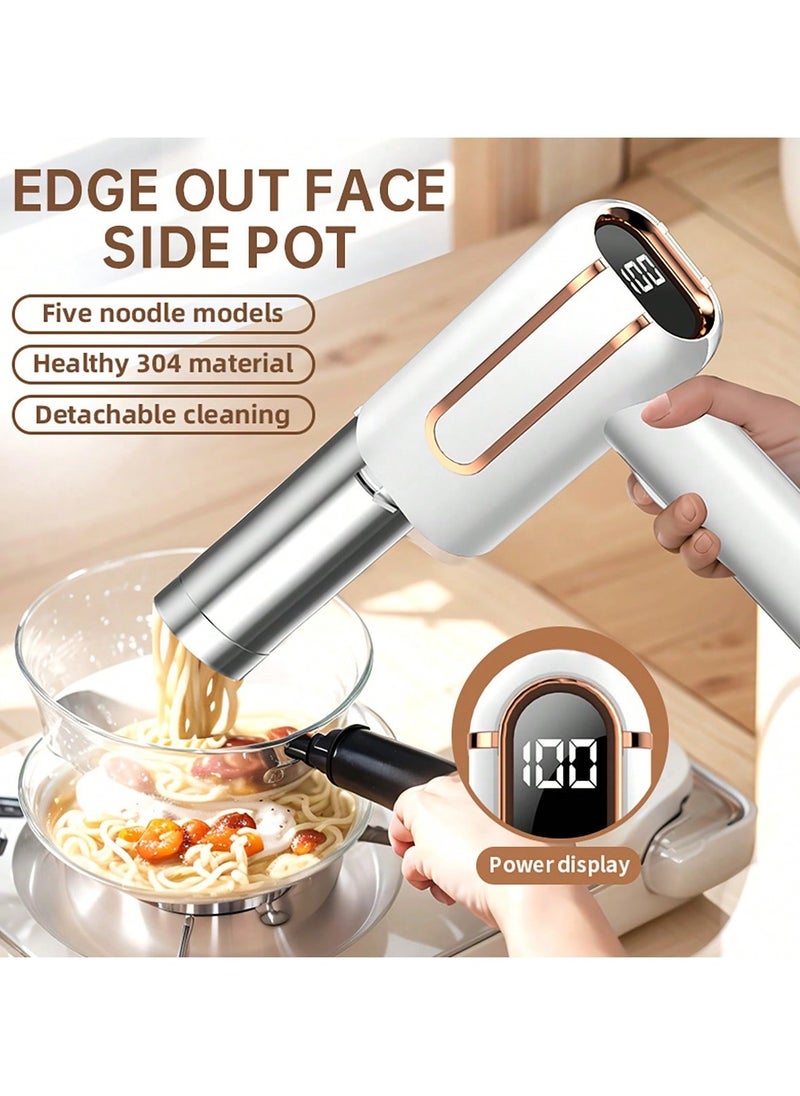 Electric Pasta Makers, Electric Pasta Maker Gun, Handheld Electric Pasta Maker Chinese Noodles Maker Cordless Pasta Machine Spaghetti Making Machine- White, Homemade Spaghetti Machine