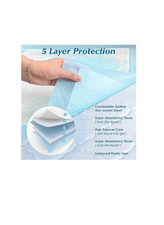 50 Count 30” x 36” Super Absorbency Disposable Underpads, Leakproof Quick Drying, Baby Puppy & Adults Bed Pads Disposable Adults, Dog Pee Pads Extra Large, XXL Incontinence Pads