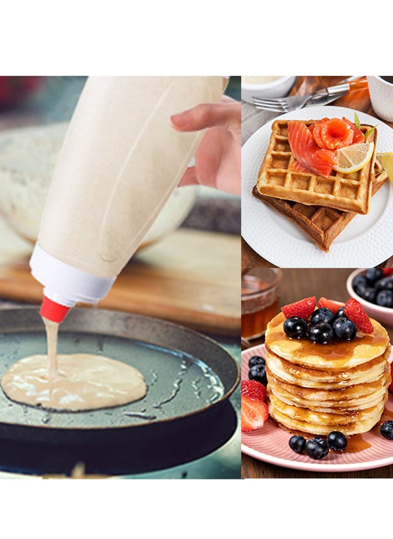 Pancake Batter Dispenser 2 in 1 Pancake Dispenser Mixer Bottle, Batter Dispenser Bottle Baking Tool for Cupcakes, Muffins, Crepes, and More