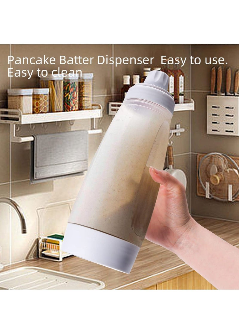 Pancake Batter Dispenser 2 in 1 Pancake Dispenser Mixer Bottle, Batter Dispenser Bottle Baking Tool for Cupcakes, Muffins, Crepes, and More