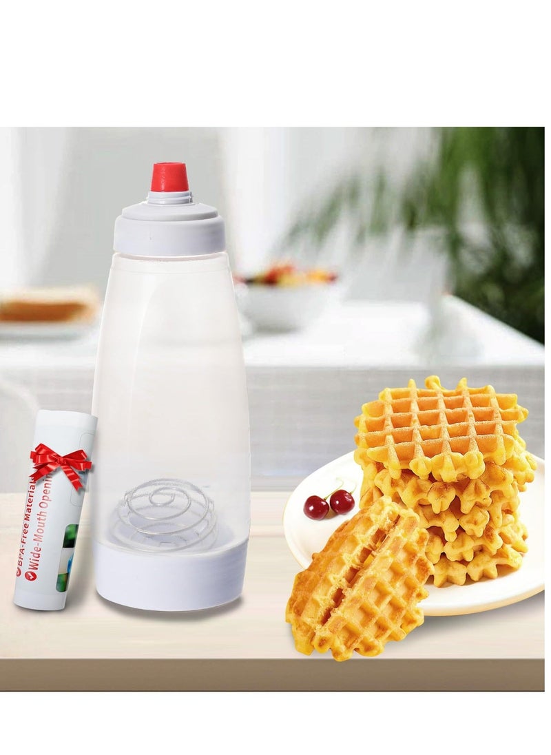 Pancake Batter Dispenser 2 in 1 Pancake Dispenser Mixer Bottle, Batter Dispenser Bottle Baking Tool for Cupcakes, Muffins, Crepes, and More