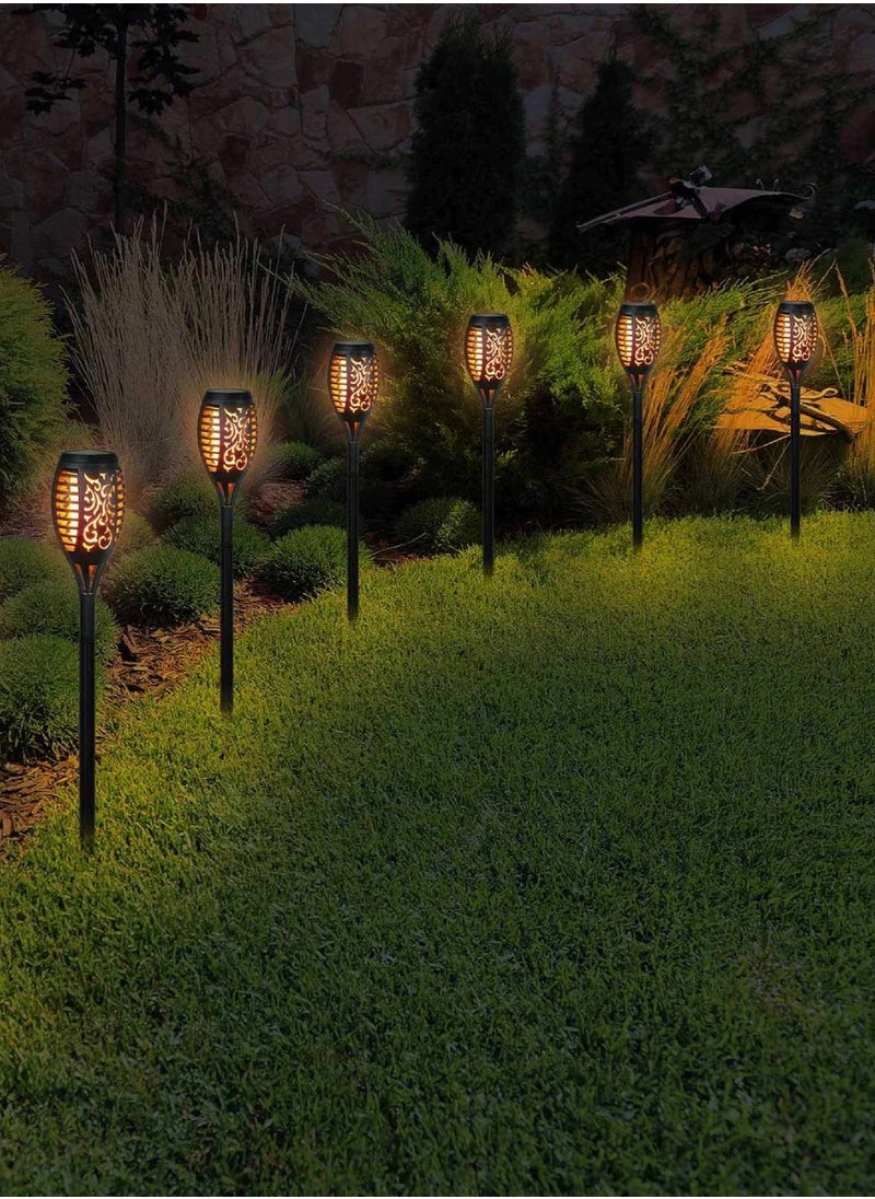 Pack Of 12 Pcs Solar Lights Upgraded Camping Light 51.5CM Waterproof Flickering Flames 33 LED Torches Lights Outdoor Solar Landscape Decoration Lighting Auto On/Off Pathway Lights For Garden Patio Yar