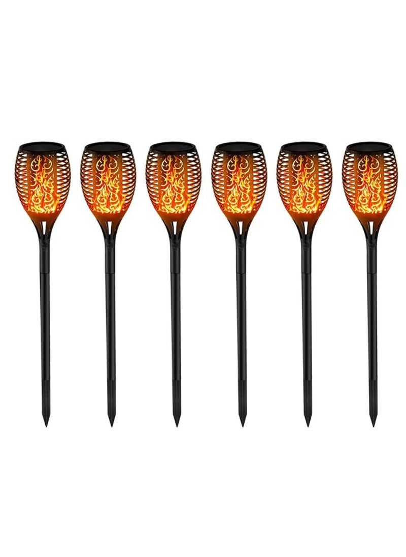 Pack Of 6 Pcs Solar Lights Upgraded Camping Light 51.5CM Waterproof Flickering Flames 33 LED Torches Lights Outdoor Solar Landscape Decoration Lighting Auto On/Off Pathway Lights For Garden Patio Yard