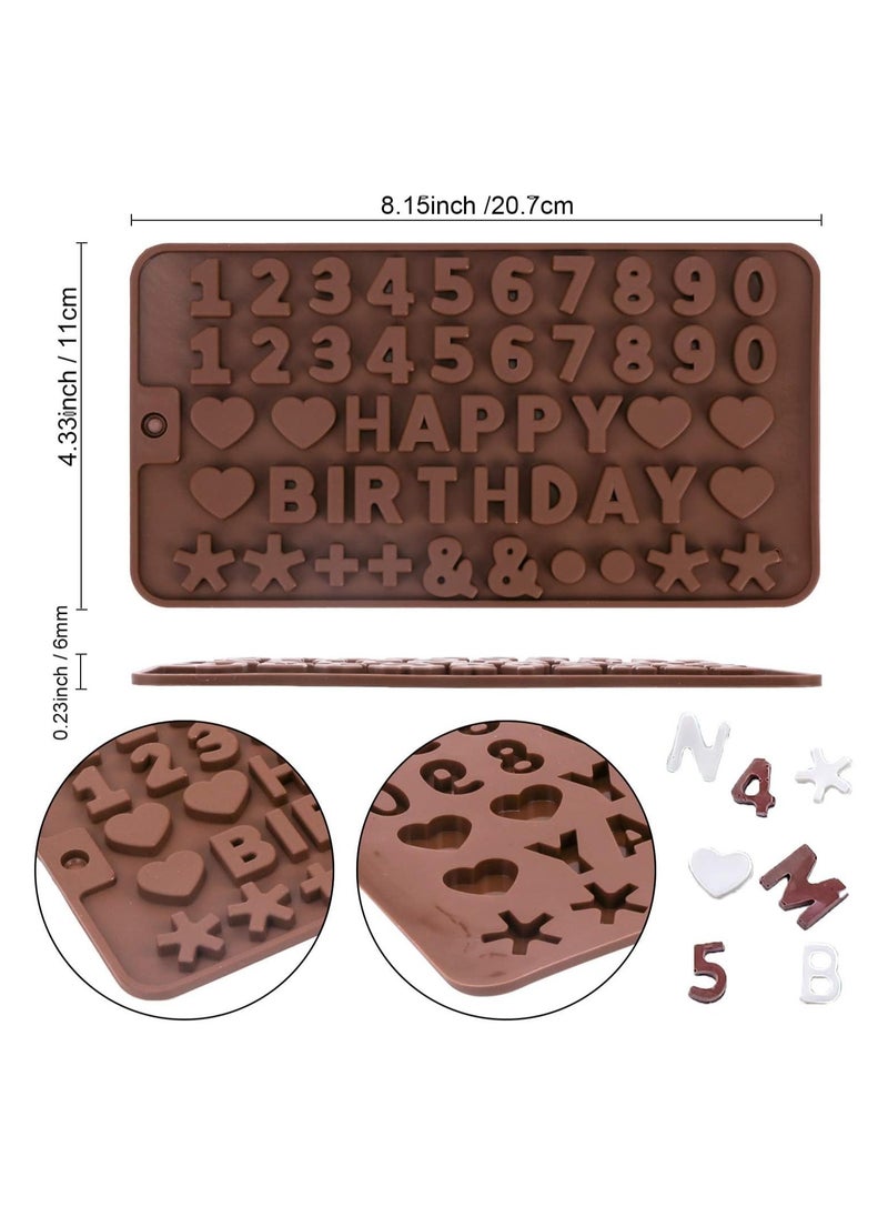 Silicone Candy Gummy Alphabet and Number Molds,Letter Number Fondant Chocolate Molds with Ice Cube Tray for Baking Mould Cake Decoration for Kids Letter Number Birthday Party ( 3 Pcs)