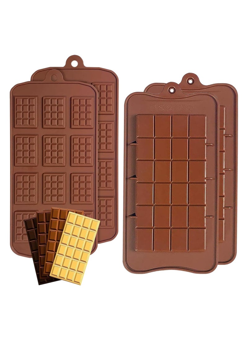 4 Pcs Non-Stick Chocolate Candy Molds Food Grade Silicone Bakeware Molds for Baking, Candy, Chocolate Snacks, Create Delicious Chocolates