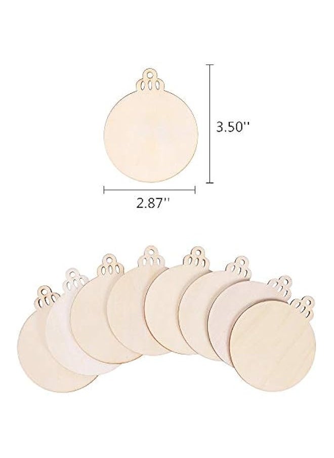 120PCS DIY Wooden Christmas Ornaments Unfinished Predrilled Wood Circles for Crafts Centrepieces Holiday Hanging Decorations