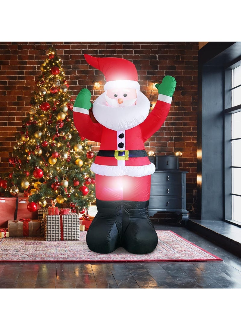 6 Ft Christmas Inflatables Santa Claus Outdoor Decorations with Gifts Bag, Santa Claus Outdoor Blow Up Christmas Decorations with Built-in LEDs for Gardern Lawn Indoor Winter Holiday (E)