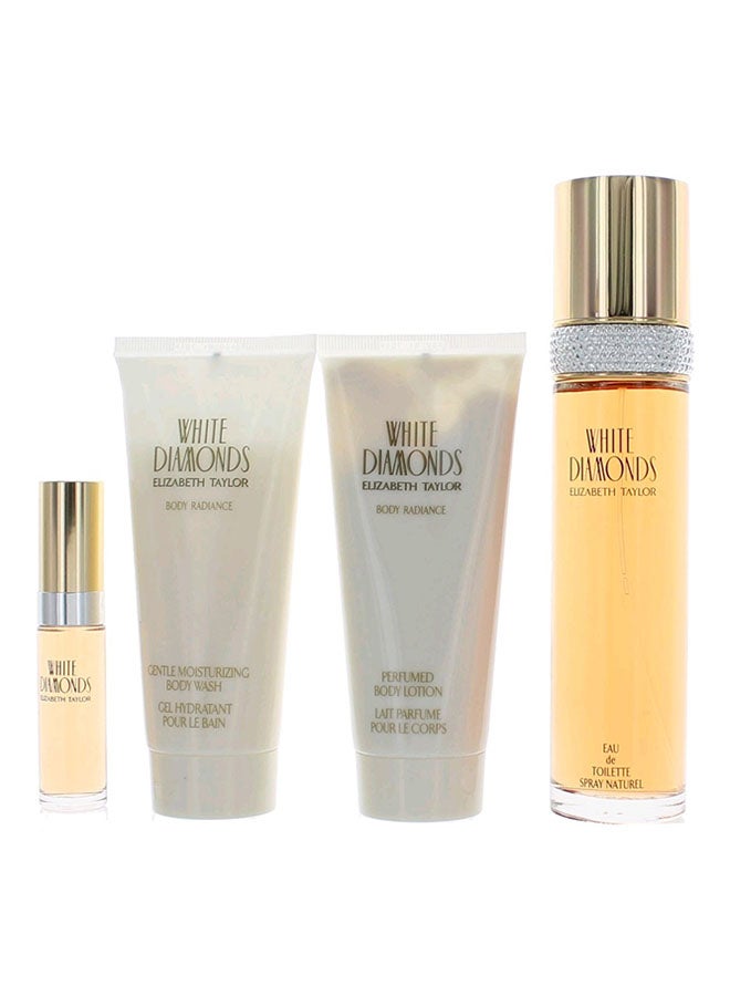 4-Piece White Diamonds Mini Gift Set (EDT 100 ml and 10 ml, Body Lotion 100 ml, Gentle Moisturizing Body Wash 100 ml)