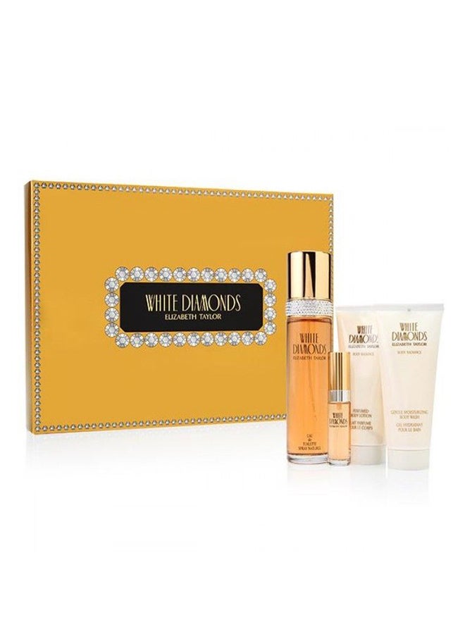 White Diamonds Gift Set (3.3 OZ EDT Spray, 3.3 OZ Body Lotion, 3.3 OZ Moisturizing Body Wash, 0.33 OZ EDT Mini Spray)ml