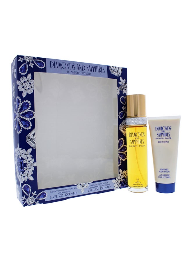 Diamonds And Sapphires Gift Set (EDT 3.4 oz, Perfumed Body Lotion 3.4 oz)