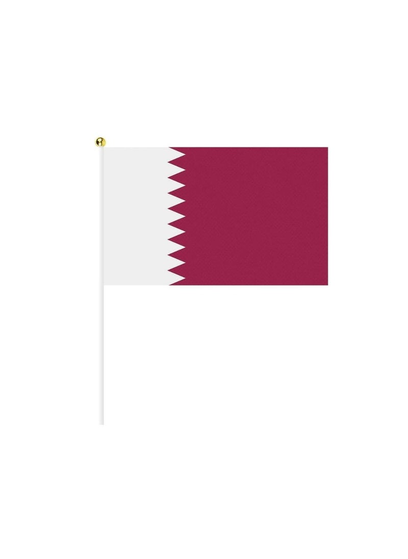 Qatar Mini Hand Flags For National Day Small Stick Hand Held Flags Great Souvenirs And Party Favors Handheld Flags For Kids And Adults Decorations Country Flags,Festival Events