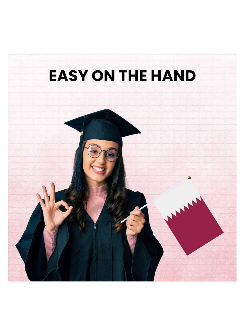 Qatar Mini Hand Flags For National Day Small Stick Hand Held Flags Great Souvenirs And Party Favors Handheld Flags For Kids And Adults Decorations Country Flags,Festival Events