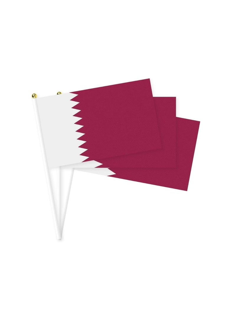 Qatar Mini Hand Flags For National Day Small Stick Hand Held Flags Great Souvenirs And Party Favors Handheld Flags For Kids And Adults Decorations Country Flags,Festival Events