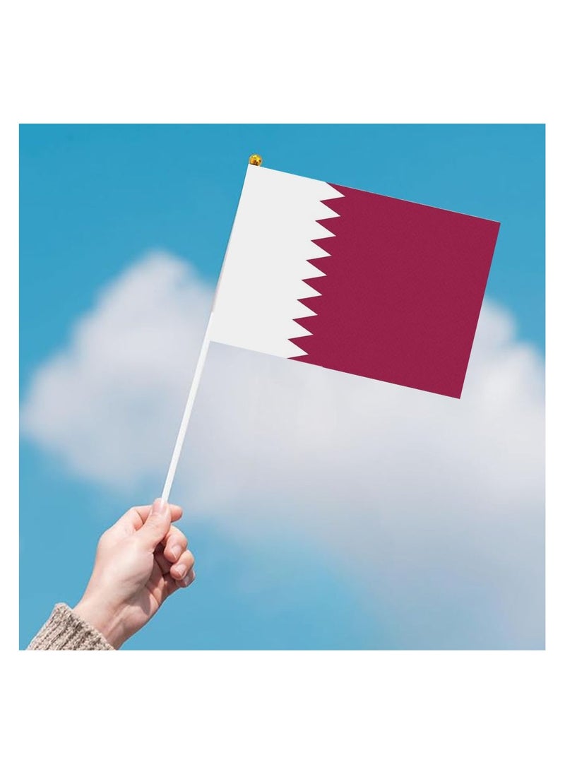 Qatar Mini Hand Flags For National Day Small Stick Hand Held Flags Great Souvenirs And Party Favors Handheld Flags For Kids And Adults Decorations Country Flags,Festival Events
