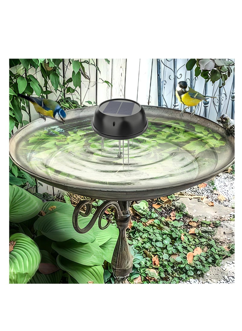 Solar Powered Bird Bath Water Agitator, Solar Water Oxygenating Water Wave Device, Bird Bath Solar Power with 3 Fixers for Outdoor,Patio, Garden Decor, Pond Fish Tank, Hummingbird, Black