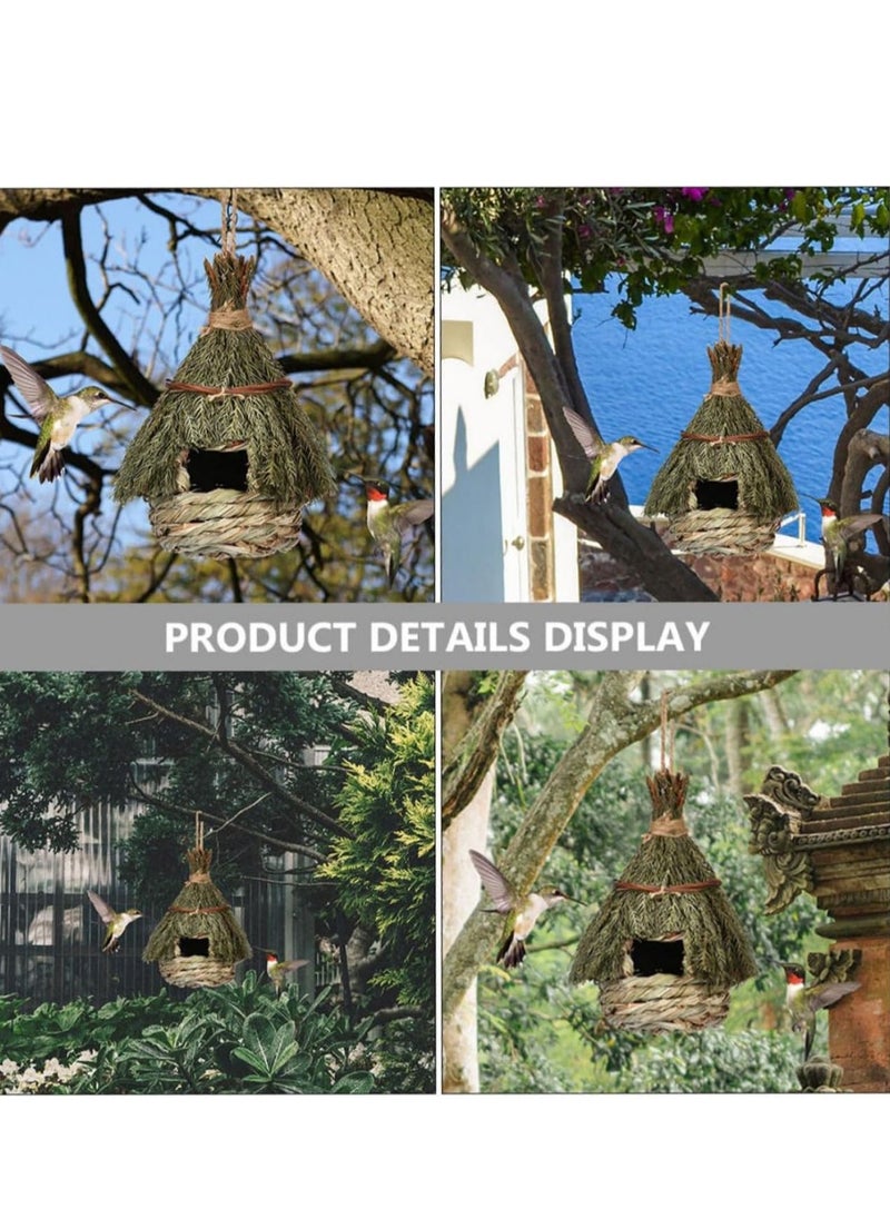 Bird Nest Straw Rope Woven Bird Nest Bird House for outside Woven Nest Birds Warm Bird House Aquatic Rope Natural Pine Needles Bird House Gardening Decor Outside Bird House