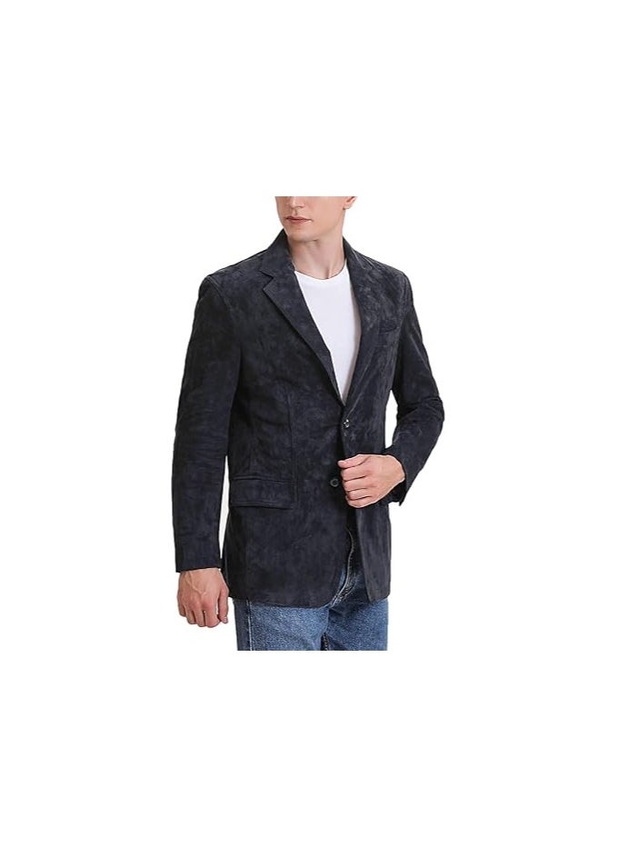 Men Richard Classic Leather Blazer Lambskin Sport Coat Jacket - Men Slim Fit Leather Jacket