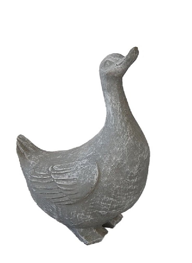 Duck Fibercement Statue Grey Color