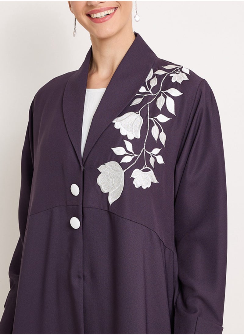 Blazer Embroidered Long Sleeves Abaya