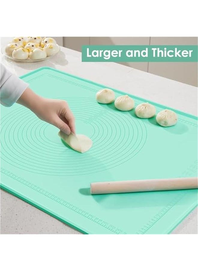 Large Silicone Baking Mat 29 x 21 Inch Non Stick Extra Thick Pastry Mat with Measurements and High Edge for Making Cookies, Macarons, Bread and Pastry