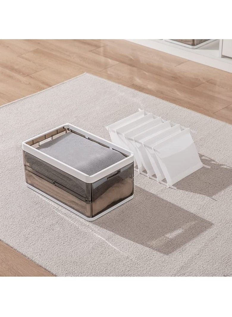 SYOSI Wardrobe Storage Bin, Clothes Storage Organizer Underwear Drawer Organizer Stackable Plastic Storage Bin for Closet Slideable Drawer Clothes Organizer Box