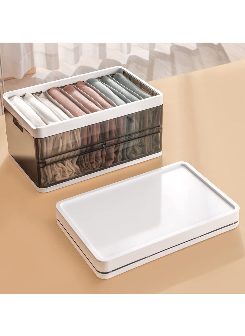SYOSI Wardrobe Storage Bin, Clothes Storage Organizer Underwear Drawer Organizer Stackable Plastic Storage Bin for Closet Slideable Drawer Clothes Organizer Box