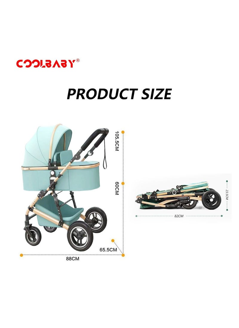 Foldable stroller, 4 wheels, Travel stroller, 4 wheels shock-proof, Travel stroller, easy to carry - wheels adjustable