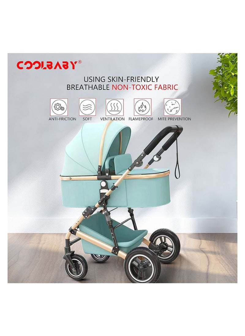 Foldable stroller, 4 wheels, Travel stroller, 4 wheels shock-proof, Travel stroller, easy to carry - wheels adjustable