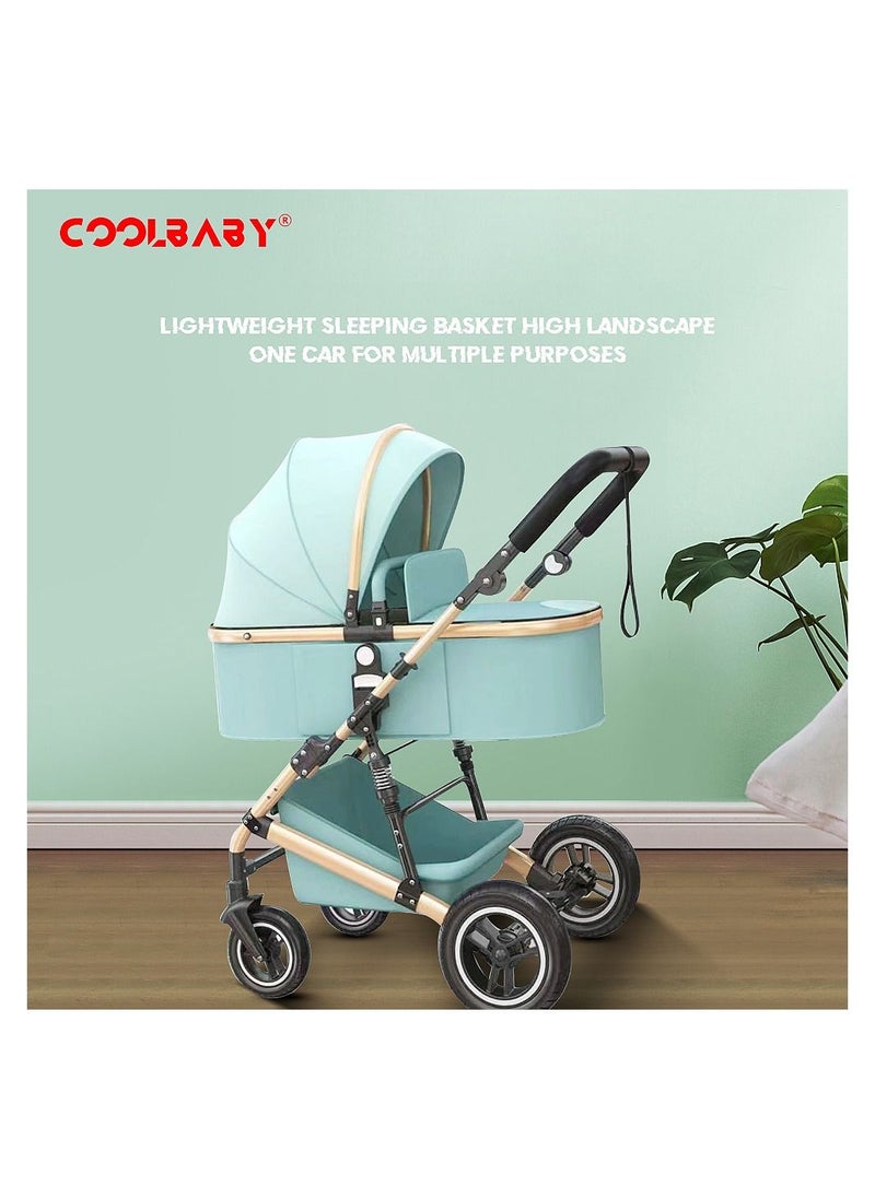 Foldable stroller, 4 wheels, Travel stroller, 4 wheels shock-proof, Travel stroller, easy to carry - wheels adjustable