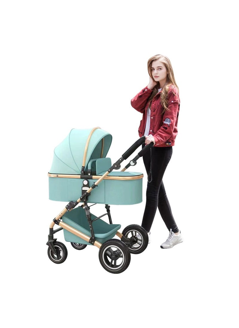 Foldable stroller, 4 wheels, Travel stroller, 4 wheels shock-proof, Travel stroller, easy to carry - wheels adjustable