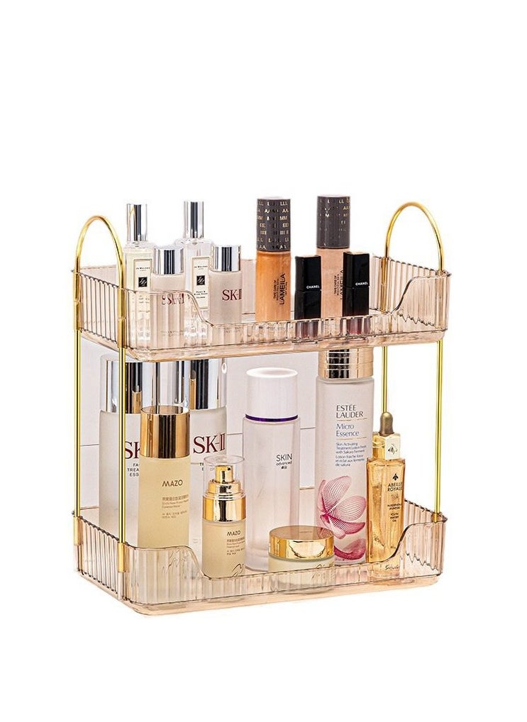 2-layer cosmetics storage box to store multi-layer perfume dresser, desktop skin care products storage rack