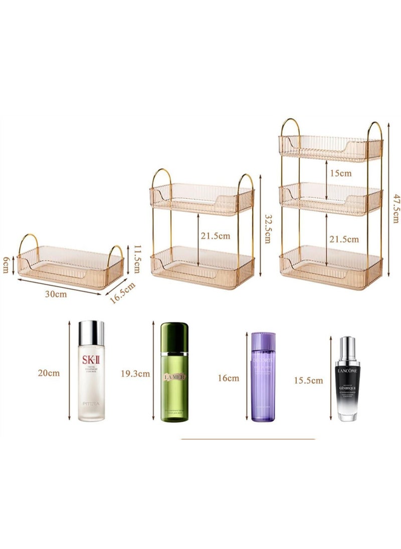 2-layer cosmetics storage box to store multi-layer perfume dresser, desktop skin care products storage rack