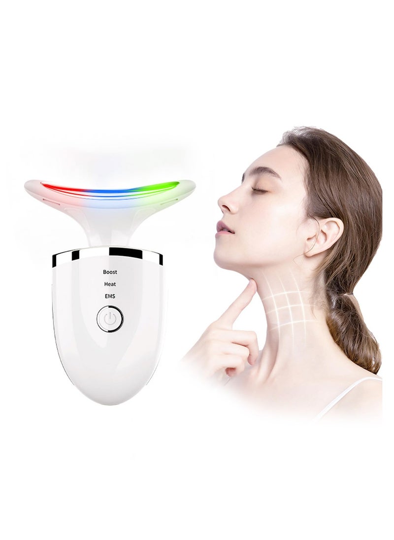 Face Massager Neck Lifting Massager Electric Face Massager with 3 Modes 45°C for Skin Tightening Neck Tightening EMS Massage Face Tightening Firming (No Roller)